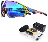 Gafas de Ciclismo Polarizadas con 1 Lente O 5 Lentes Intercambiables TR90 Gafas de Sol Deportivas Mujeres Hombres K9408