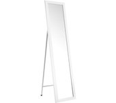Espejo de Pie, de Cuerpo Entero, Marco de Plástico, Forma Rectangular de 37x157 cm, para Dormitorio, salón, Cuarto de baño, Pasillo Blanco o Negro (Blanco)