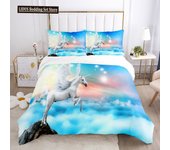 Unicorn Duvet Cover Set White Horse With Wing 3D Print King Size Polyester Comforter Cover For Kids Bedding Set With Pillowcase
