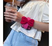 Cute Korean 3D Velvet Bow Wrist Strap Holder Lichee Pattern Case for Galaxy Z Flip 5 5G Z Flip5 Flip5 Zflip5 Z Flip 5 Back Cover