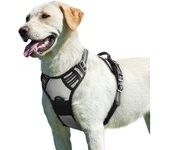 Arnes Perro Grande Mediano antiescape, Arnes Antitirones Perro, Chaleco Acolchado Ajustable, Correa al Cuello y Pecho y Transpi