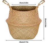 Cestas de almacenamiento Natural de algas marinas, maceta de flores de estilo nórdico, cesta de plantas, bolsa de cultivo tejida de paja, maceta colgante, decoración del hogar