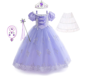 Little Girl Rapunzel Costume Party Fancy Princess Dress Birthday Party Christmas Purple Long Dress Cosplay Carnival Disguise
