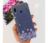 For Samsung Galaxy A20s Samsung A20 A30 Back Cover Phone Case Transparent Soft TPU Silicone Coque Women Fashion Flower Butterfly