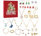 2024 Christmas decorations, gift countdown calendar, advent necklace, blind box, earrings, earrings, bracelet, gift box