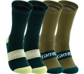 GKRQ 4 pares 2025 nuevos calcetines de ciclismo bicicleta enfermera compresión bicicleta de carretera correr Mtb hasta la rodilla deportes blancos marca divertida negro