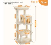 Árbol para gatos de lujo torre de juego grande centro de actividad estable y estable árbol para gatos con hamaca y bonita casa