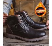 Botas de cuero británicas retro, botas de herramientas de poste alto de moda, botas para hombres nuevas 2025