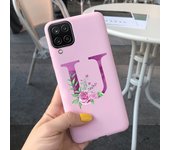 For Samsung Galaxy A12 Case Cute Letters Phone Cover Silicon Back Cases For Samsung A12 A 12 A125F Soft TPU Bumper Coque Flower