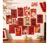 15pcs/set Chinese Style Blessing Words Wall Stickers Cartoon Good Luck Wall Window Decal DIY Best Wishes Blessing Greeting Cards