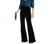 Pantalones de mujer collage terciopelo dorado pantalones micro-acampanados pantalones de gran altura