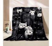 Cute Cartoon Cat Printed Believer Blanket Warm Soft and Comfortable Home Travel Office Sofa Blanket Play Mat