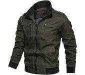 Chaqueta Bomber de Moda para Hombres Primavera Otoño 2025 Ajuste Delgado Material de Algodón