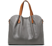Authentic women's leather bag, luxurious designer shoulder strap, solid color, fashionable