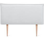 Cabecero de Lino Natural Liso con Ribete Cabezal Tapizado Cama Dormitorio Moderno Top Trending (Beige, 160x105cm con Patas (Camas 150/160))