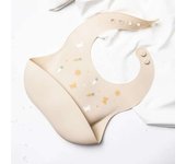 Baby waterproof silicone bib, soft, golden, constellation, gold-plated, cartoon, wearable, cute, nutritious