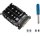 M.2 SSD to U.2 Adapter 2in1 M.2 NVMe and SATA-Bus NGFF SSD to PCI-E U.2 SFF-8639 Adapter PCIe M2 Converter,Without Shell