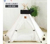Tienda de campaña portátil para mascotas, casa extraíble y lavable para cachorros de interior, con cojín y pizarra, cama para