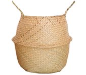 Rattan Flower Pot Basket Portable Dirty Laundry Hamper Storage Basket Garden Plant Basket Home Decor