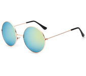 Gafas de sol para mujer, gafas redondas de espejo a la moda para mujer y hombre, gafas Vintage con protección , gafas Retro para el sol