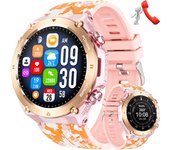 Military Smart Watch for Men Women (Answer/Make Call), 1.45-inch Outdoor 1ATM Waterproof Smartwatch with 107 Sports Modes Compass Heart Rate SpO2 Sleep Monitor for iPhone Android