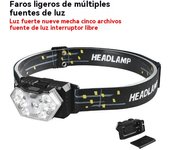 linterna frontal led recargable inteligente inducción al aire libre camping pesca multifunción Portátil