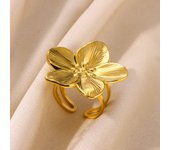 Stainless Steel Exaggerated Sunflower Ring For Women Men Fashion Gold Color Punk Flower Open Rings Romantic Jewelry Gift Anillos