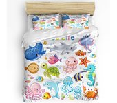 Shark Sea Wavy Teeth Mouth Printed Comfort Duvet Pillow Case Home Textile Quilt Cover Boy Kid Teen Girl 3pcs Bedding Set