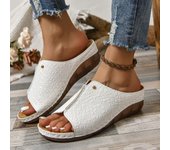 Women Flip Flop PU Roma Sandals Slop Heel Plus Size Exposed Toe 43 42 41 40 39