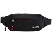 Riñonera Mujer Hombre, Riñonera Deportiva Negro con 3 Bolsillos y cinturón Ajustable, Bolsa de Cintura Hombre Impermeable para Entrenamiento al Aire Libre Viajes Correr Senderismo Moto