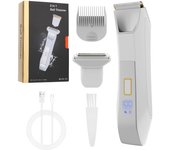 Trimmer for Men, 2-in-1 Body Hair Groomer and Groin Hair Shaver -Dual-Head Trimmer for No-Nick Shaving, Smooth Grooming, Lightweight with Travel Lock, IPX6 Waterproof, LED Display