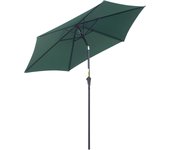 Sombrilla para Jardín de Aluminio Ø260x235 cm Parasol de Jardín Reclinable con Manivela y 6 Varillas de Metal para Terraza Exterior Balcón Crema