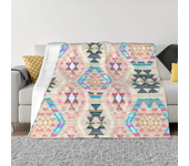 Vintage Turkish Kilim Blankets Warm Flannel Bohemian Geometric Diamond Tribal Ethnic Art Throw Blanket for Bed Travel Rug Piece