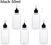 5 Pcs Plastic Squeezable Applicator Bottle,Dropper Bottles with Needle Tip Caps for Eye Glue Liquid 5/10/20/30/50/100ml