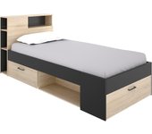 , Cama Compacta de 90 x 190 con Cajones, Blanco, 96 x 99 x 218 cm