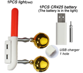 Fish Bite Alarm Double Bell Light USB Charger CR425 3.6V Battery Sensor Lamp Bright Night Tool Kit Pesca Rod Tackle Flash LED