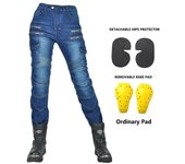 Nueva cremallera doble estilo metálico Motocross Moto Pantalones Hombres para mujer Jeans para montar al aire libre Con Equipo de protección Pantalones de motocicleta