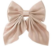 Elegant Bow Ribbon Fashion Simple Solid Satin Spring Clip Pin Retro Headband with Clips Girls Hair Accessories