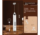 Batidora de mano inalámbrica de doble varilla Batidor de huevos Mini batidora portátil Café Leche Control de 3 velocidades Batidor de huevos USB
