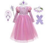 Princess Girls Christmas Halloween Rapunzel Cosplay Costumes Kids Autumn Long Sleeve Dresses Tangled Fancy Costume Children Disg