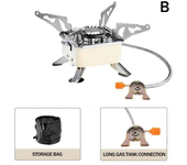 Estufa de Camping portátil, ignición electrónica, quemador de Gas plegable para exteriores, barbacoa, equipo de cocina para acampar
