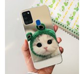 For Galaxy A21s Phone Case Oil Flower Butterfly Painting Soft Clear Housing For Samsung Galaxy A21s SM-217F TPU Silcione Capas