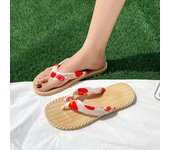 New summer creative fruit flip flops for women to wear on the beach, flat-bottomed flip flops