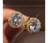 Elegant four carat wedge-shaped zirconia earrings, bright luxury jewelry, suitable for women, couples, gifts