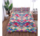 Mermaid Scales Duvet Cover Set King Queen Double Full Twin Single Size Bed Linen Set