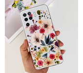 For Oppo A94 4G 5G Phone Case Soft TPU Transparent Slim Back Cover For Oppo A94 5G CPH2211 OppoA94 CPH2203 Silicone Flower Coque