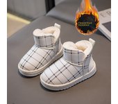 Botas de nieve para niños y niñas, botas cortas gruesas de terciopelo, Invierno