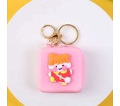Ins Girl Heart Wallet Cartoon Super Cute Silicone Coin Key Bag Zipper Purse for Women