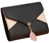 Costuras, carteras de mujer en contraste, mini carteras trípticas, monederos, sencillas y versátiles