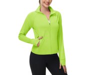 MAGCOMSEN Women's UPF 50+ Lightweight Athletic Rash Guard Jackets Cropped Zip Long Sleeve Shirts Sun Protection with Thumb Holes